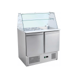 Saladette refrigeree pare-haleine verre droitT 2 portes S900SQ L2G-mondialchr.com