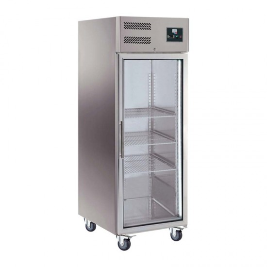 Armoire refrigeree inox 1 PORTE VITREE GN650BTG L2G-mondialchr.com