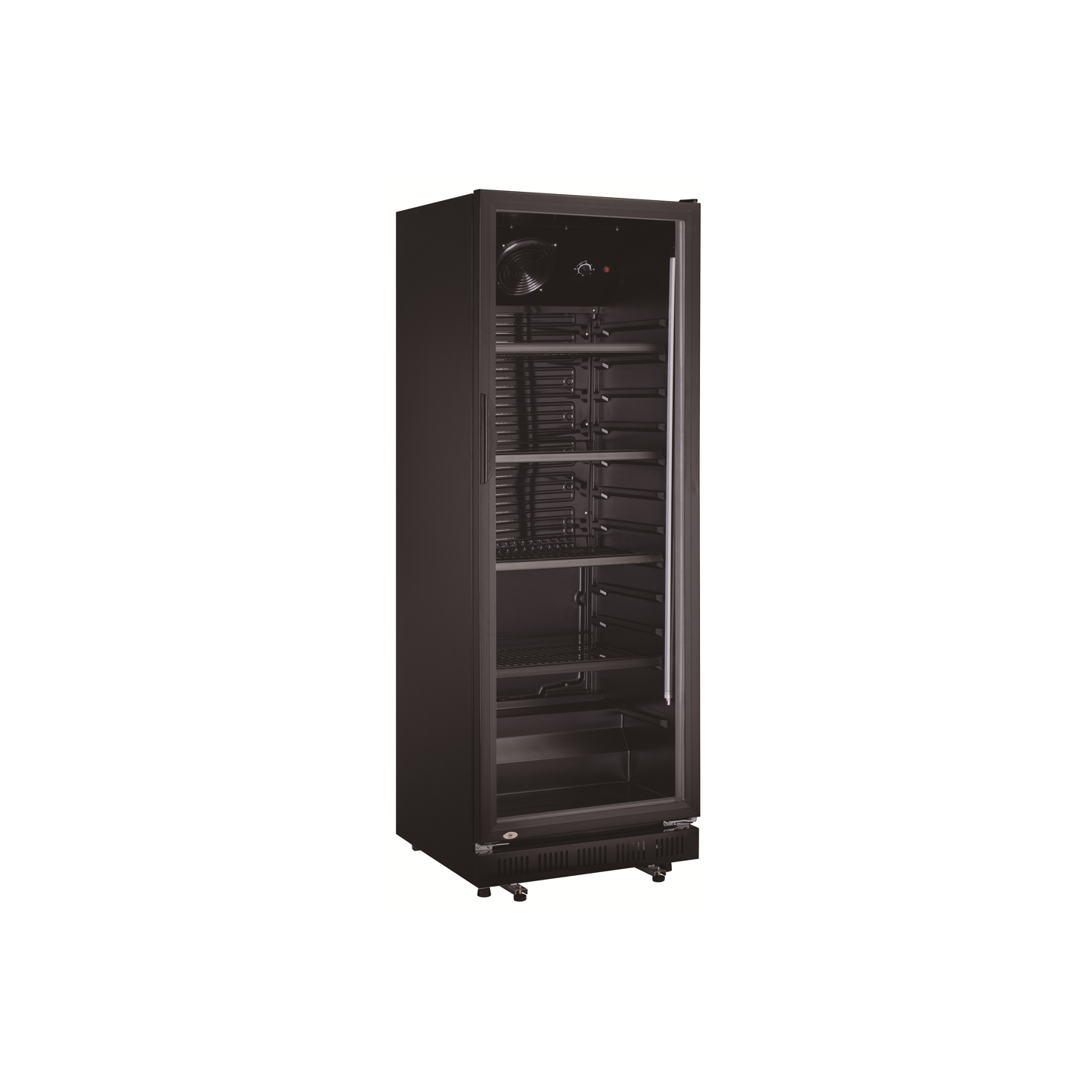 Vitrine a boisson refrigeration assistee noire 360L 1 porte vitrée  RJ-360 L2G-mondialchr.com