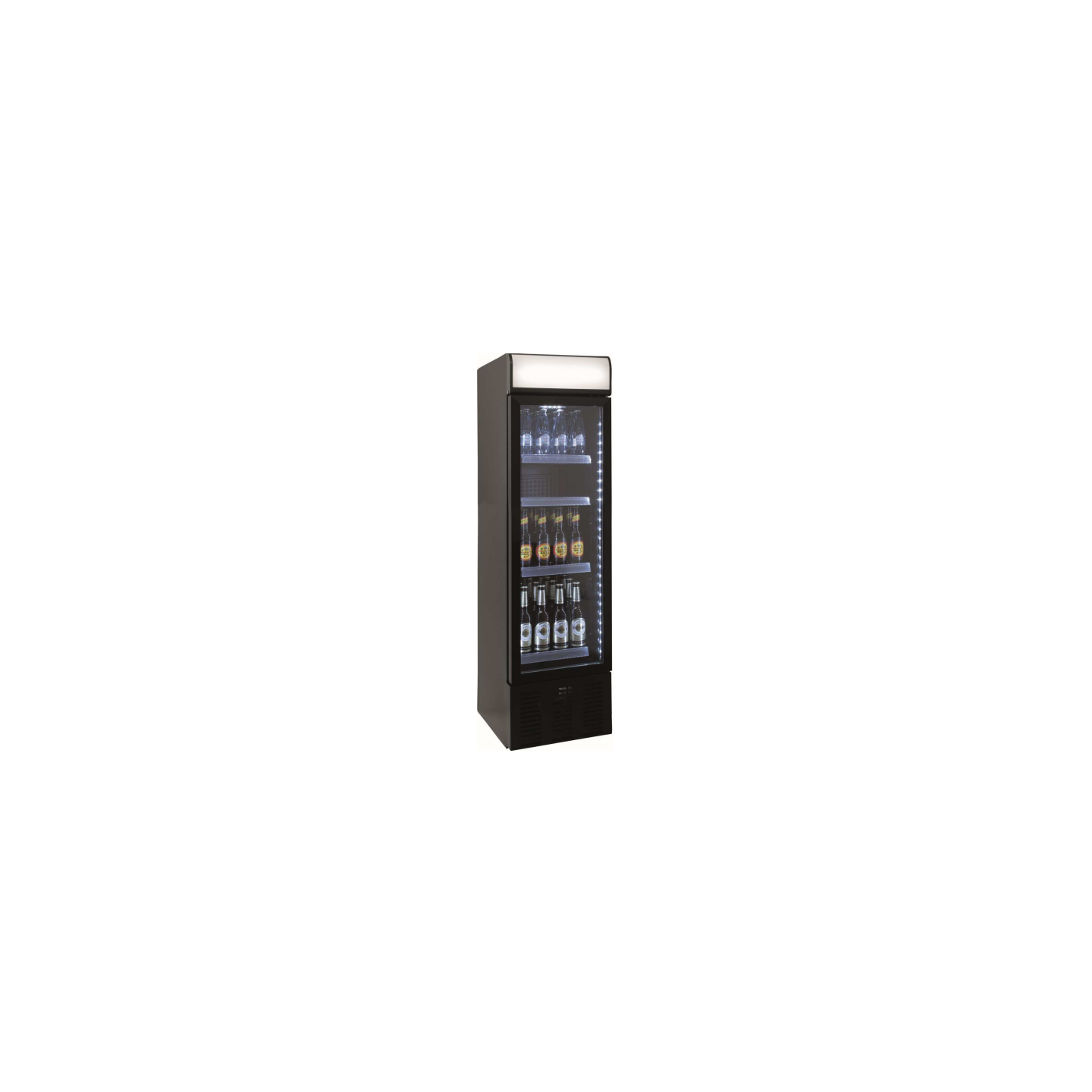 Vitrine a boissons etroite r600a 1 porte battante vitree 4 etageres  L2G-mondialchr.com