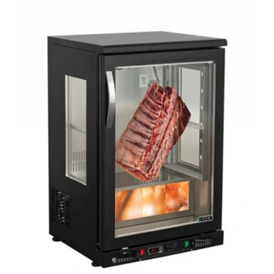 Cave de maturation de viande exterieur noir 1 porte et cotes vitres SMAT31 L2G-mondialchr.com