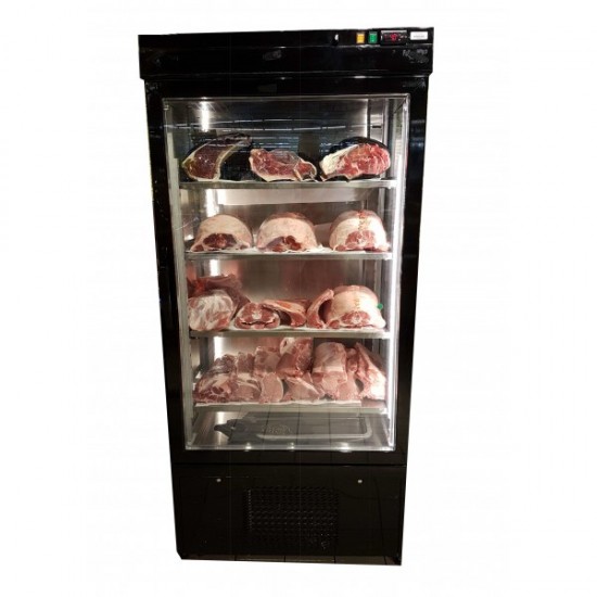 Cave de maturation de viande exterieur noir 1 porte et côtés vitrés SMAT35 L2G -mondialchr.com