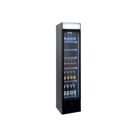 Vitrine a boissons étroite r600a 1 porte battante vitree 6 etageres VBC125C L2G-mondialchr.com
