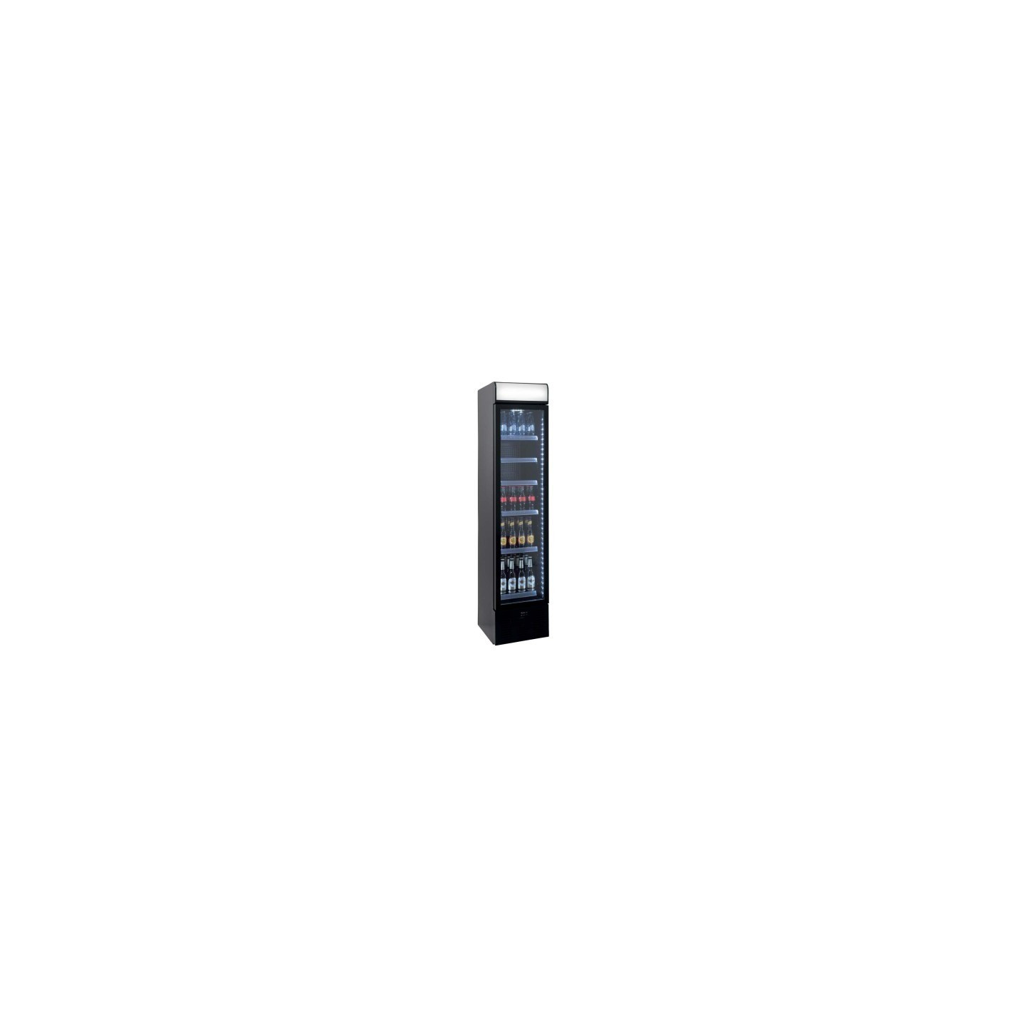 Vitrine a boissons étroite r600a 1 porte battante vitree 6 etageres VBC125C L2G-mondialchr.com