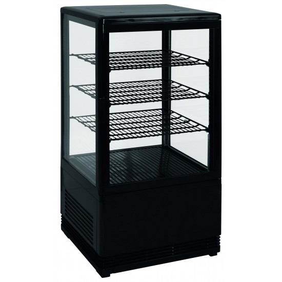 Vitrine refrigeree type patisserie 68L couleur noire N-CS70 L2G-mondialchr.com