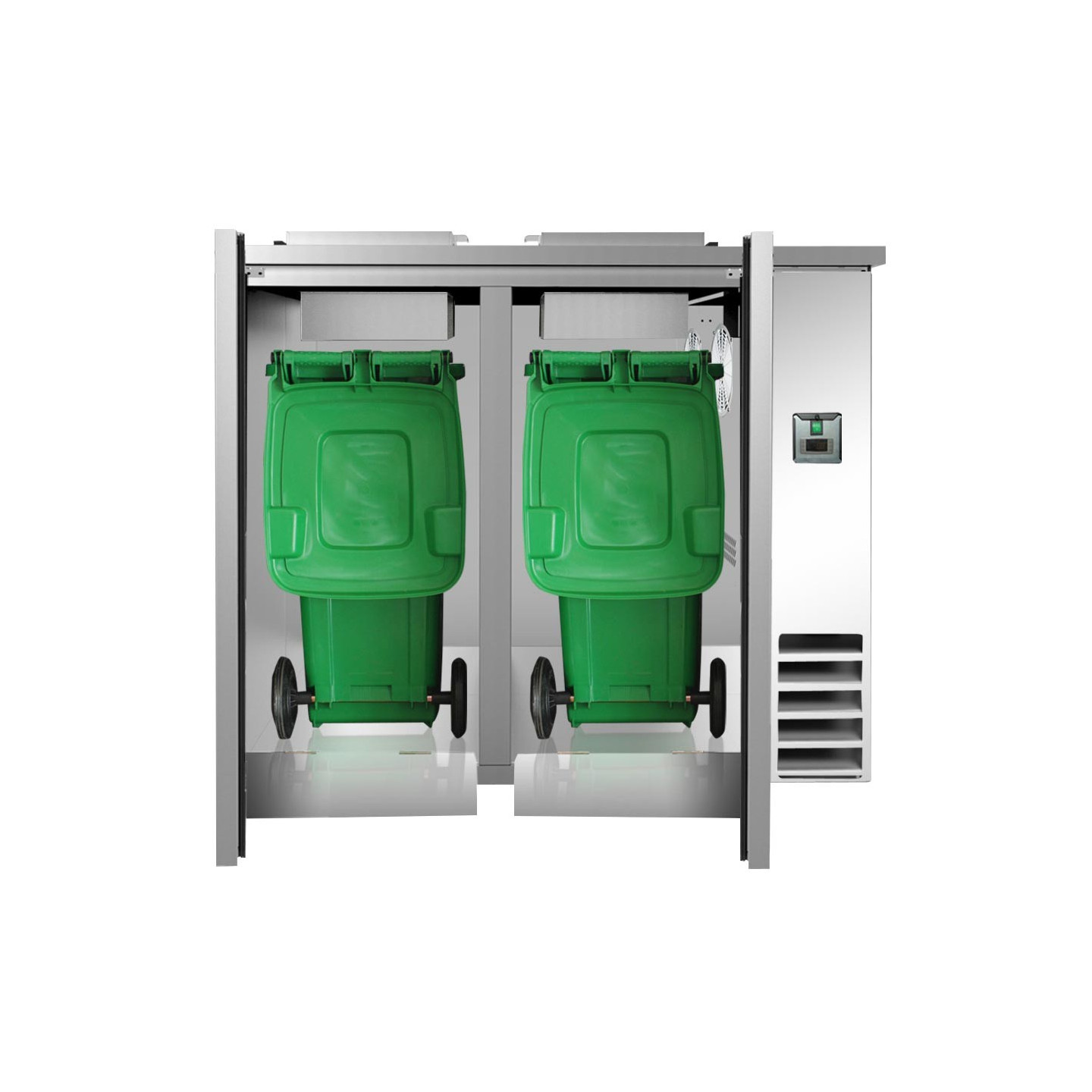 Cellule a dechets refrigeeree  interieur/exterieur en inox  2 Porte  CDR-2 L2G-mondialchr.com