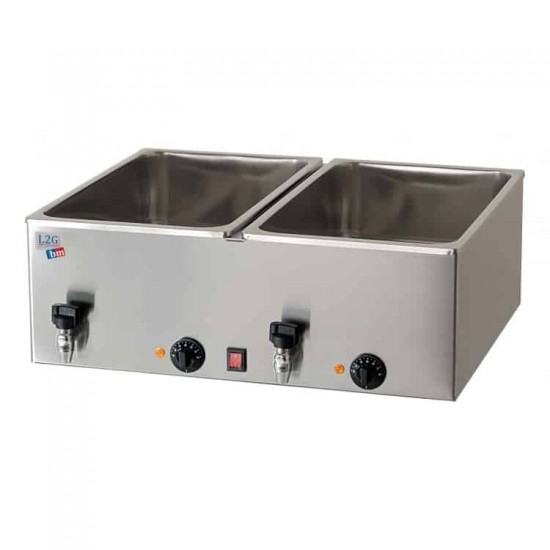 Bain-marie 2×GN1/1 avec robinet de vidange BM216R L2G-mondialchr.com