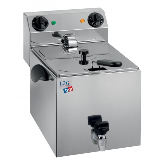 Friteuse avec robinet de vidange 1 cuve 8 L FE8R L2G-mondialchr.com