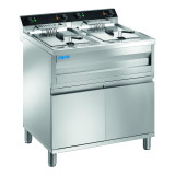 Friteuse sur pietement ferme electrique avec robinet de vidange 2 cuve de 12l 172-4055 L2G-mondialchr.com
