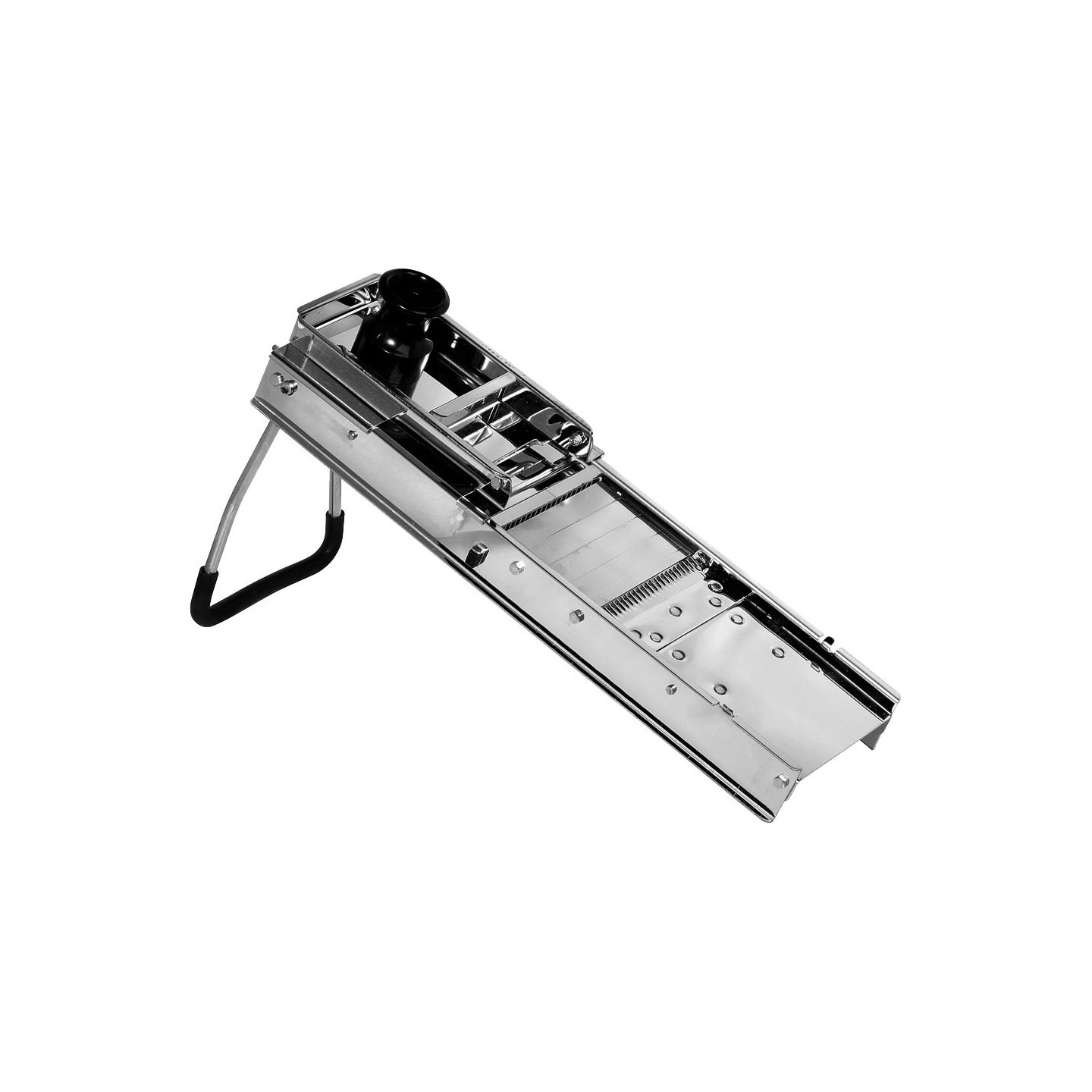 Mandoline inox comprenant un poussoir et 3 blocs 222652 L2G-mondialchr.com
