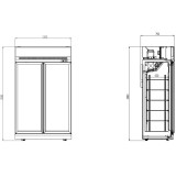 Vitrine refrigeree murale  2 Portes NOIR  1253mm 7455.2425 Combisteel-mondialchr.com