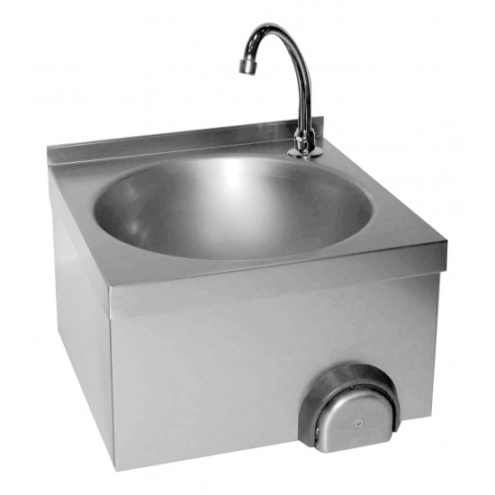 Lave-mains inox cuve ronde avec dosseret 30 mm IP0067 L2G-mondialchr.com