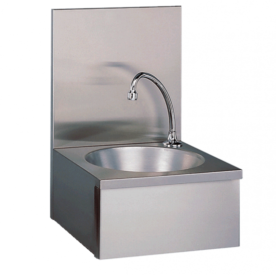Lave-mains avec panneau en inox 304 cuve ronde avec dosseret IP0082AL L2G-mondialchr.com