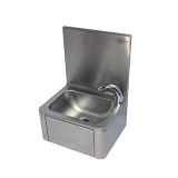Lave-mains inox adosse avec robinet electronique LMDE L2G-mondialchr.com