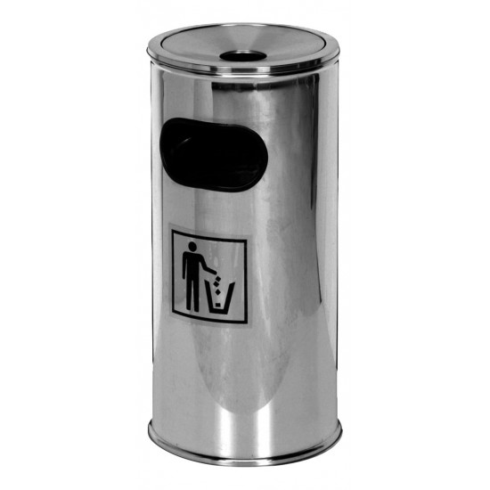 Corbeille a dechets avec cendrier inox REMCO L2G-mondialchr.com
