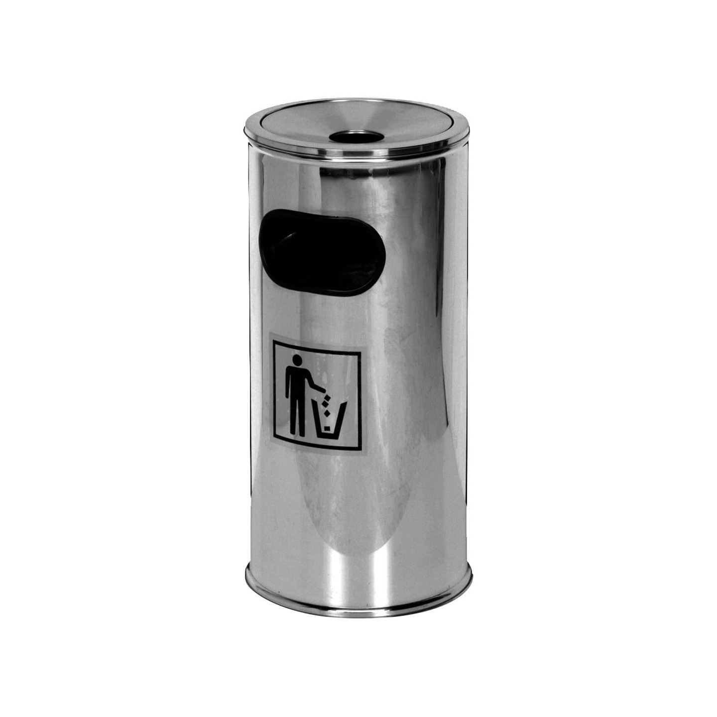 Corbeille a dechets avec cendrier inox REMCO L2G-mondialchr.com