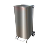 Porte-sacs mobile inox carene de 100 a 130 litres a ouverture frontale PSMC100-OF L2G-mondialchr.com
