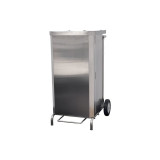 Porte-sacs mobile inox carene de 70 litres a ouverture frontale PSMC70-OF L2G-mondialchr.com