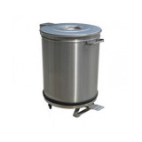 Bacs a dechets 50L inox roulant avec couvercle a pedale 90 053 0615 L2G-mondialchr.com