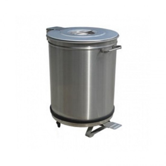 Bacs a dechets 50L inox roulant avec couvercle a pedale 90 053 0615 L2G-mondialchr.com