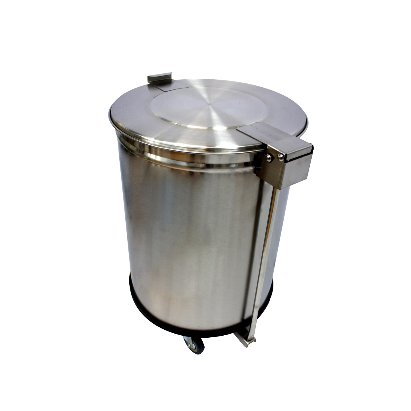 Bacs a dechets 105L inox roulant avec couvercle a pedale 90 052 0700 L2G-mondialchr.com