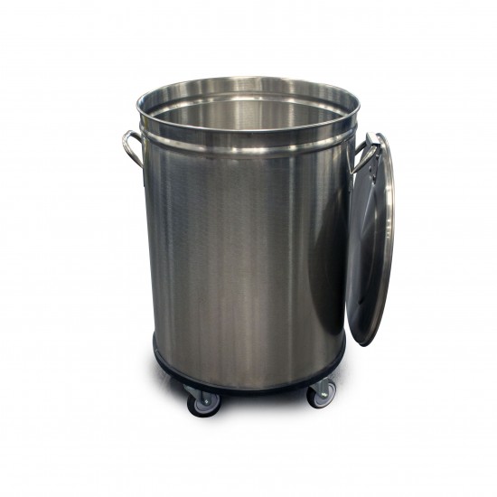 Bac a dechets 90L roulant inox sans pedale BD90L L2G-mondialchr.com