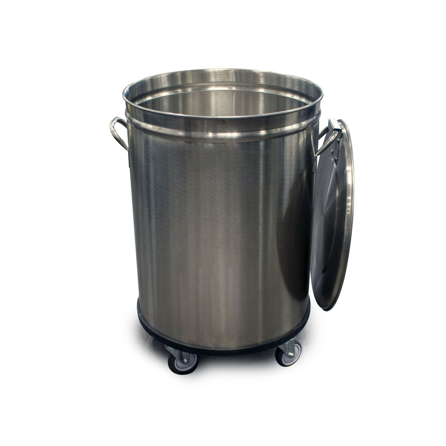 Bac a dechets 90L roulant inox sans pedale BD90L L2G-mondialchr.com
