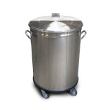 Bac a dechets 90L roulant inox sans pedale BD90L L2G-mondialchr.com