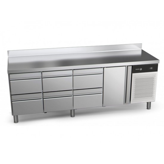 Table refrigeree positive 4 compartiments 6x1/2 et 1 581L avec tiroirs CCP-4G HHHD Concept 700 Gastronorm Fagor Professional-mon
