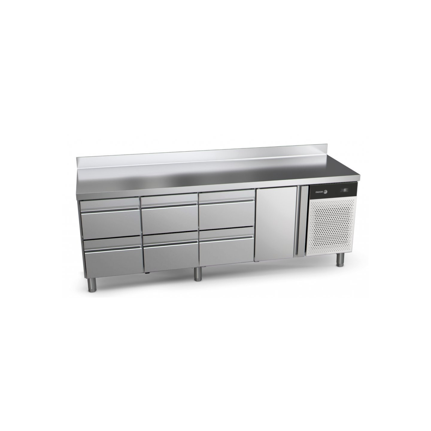 Table refrigeree positive 4 compartiments 6x1/2 et 1 581L avec tiroirs CCP-4G HHHD Concept 700 Gastronorm Fagor Professional-mon