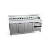 Table refrigeree positive 505L CPZC-3G compacte 700 mm pour pizzas avec 3 portes Fagor Professional-mondialchr.com