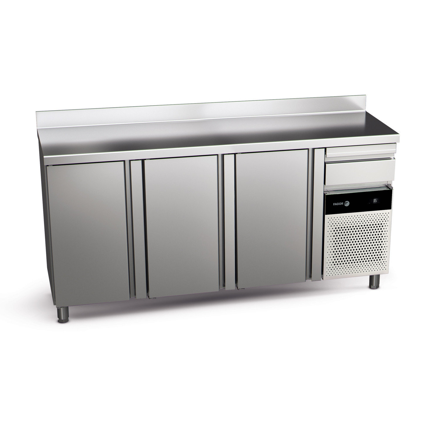 Arriere-bar refrigere avec 3 portes 551L CBCP-3S de la gamme Snack Fagor Professional-mondialchr.com