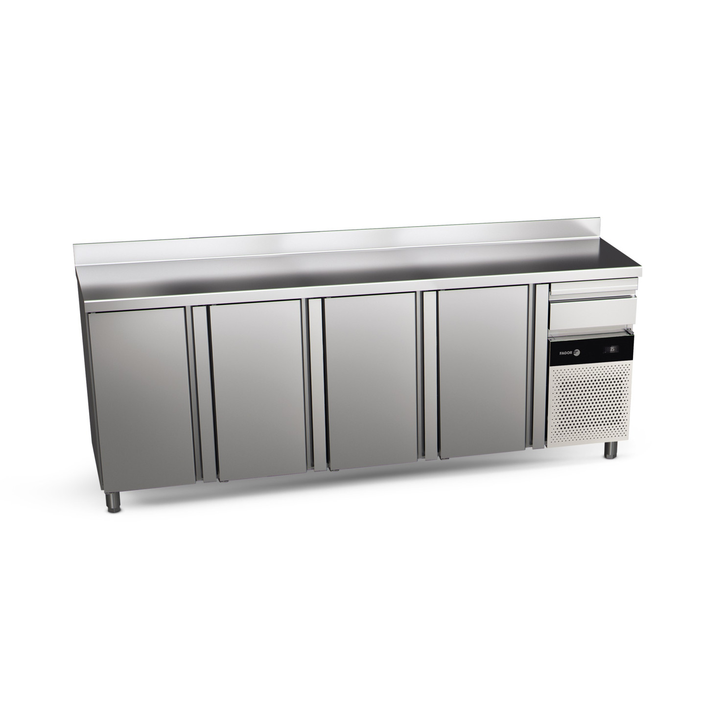 Arriere-bar refrigere avec 4 portes 747L CBCP-4S de la gamme Snack Fagor Professional-mondialchr.com
