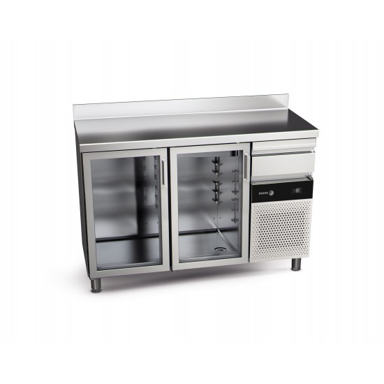 Arriere-bar refrigere avec portes vitrees et serrures  2 portes 355 L CBCP-2S LC GD de la gamme Snack Fagor Professional-mondial