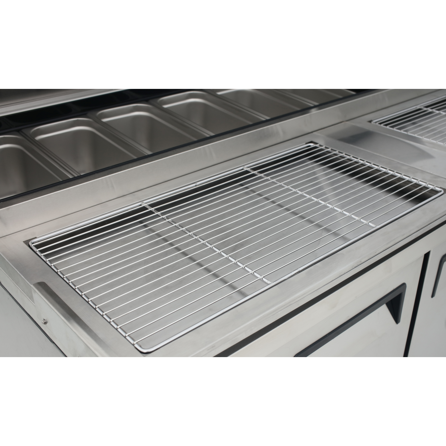 Meuble à pizza ATOSA 2 portes avec vitrine à capot inox