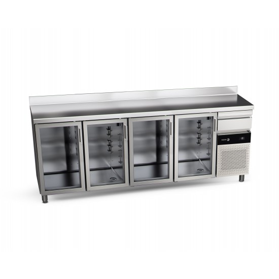 Arriere-bar refrigere avec portes vitrees et serrures 4 portes 747 L CBCP-4S LC GD de la gamme Snack Fagor Professional-mondialc