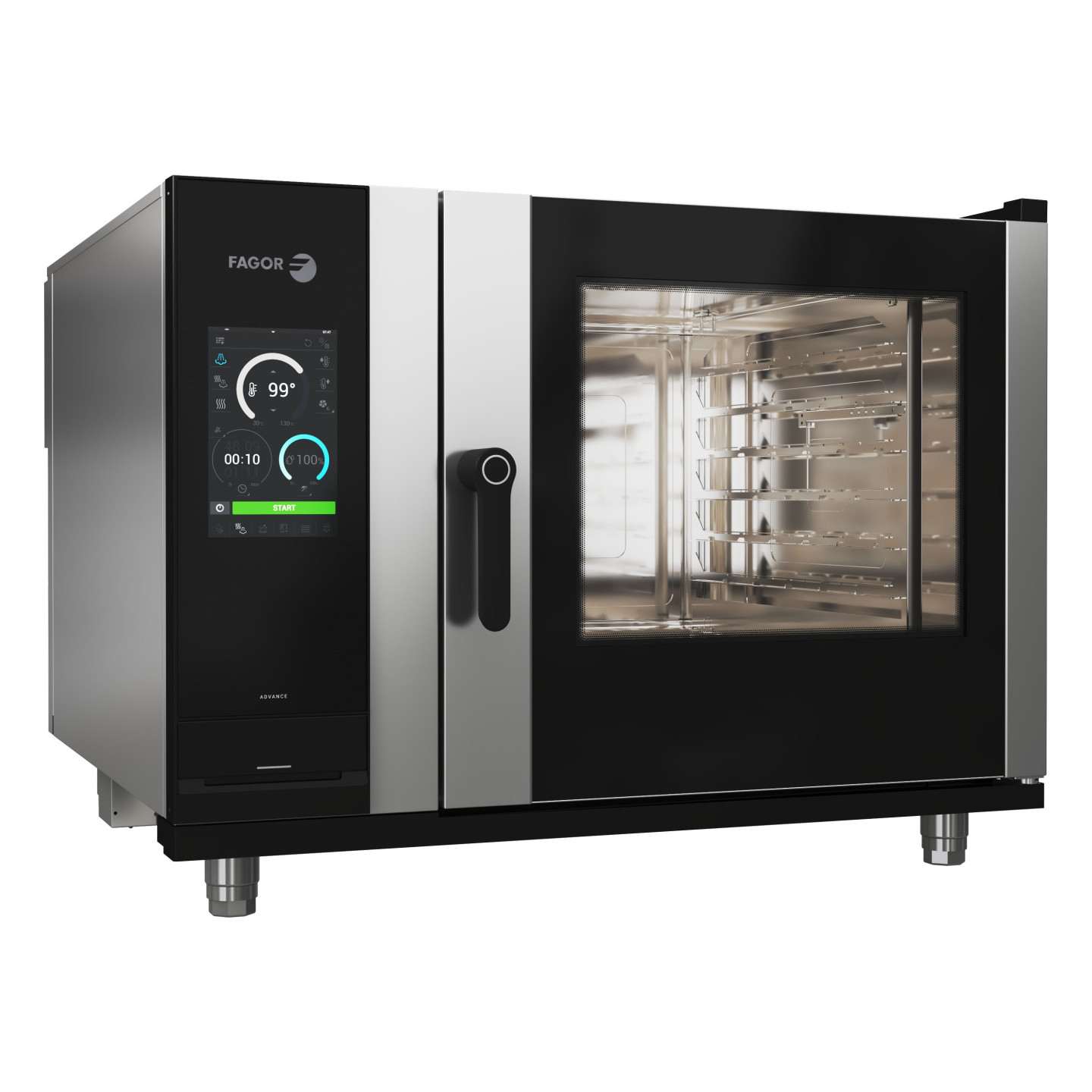 Four mixte professionnel iKORE avec ferrage a droite 6 plateaux AW-062-E Advance directsteam Fagor Professional-mondialchr.com
