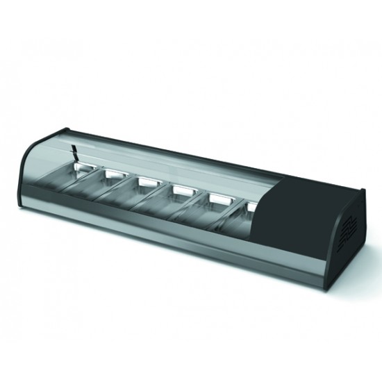 Vitrinette refrigeree Snack avec couvercle incurve en verre 6*GN  Fagor Professional-mondialchr.com