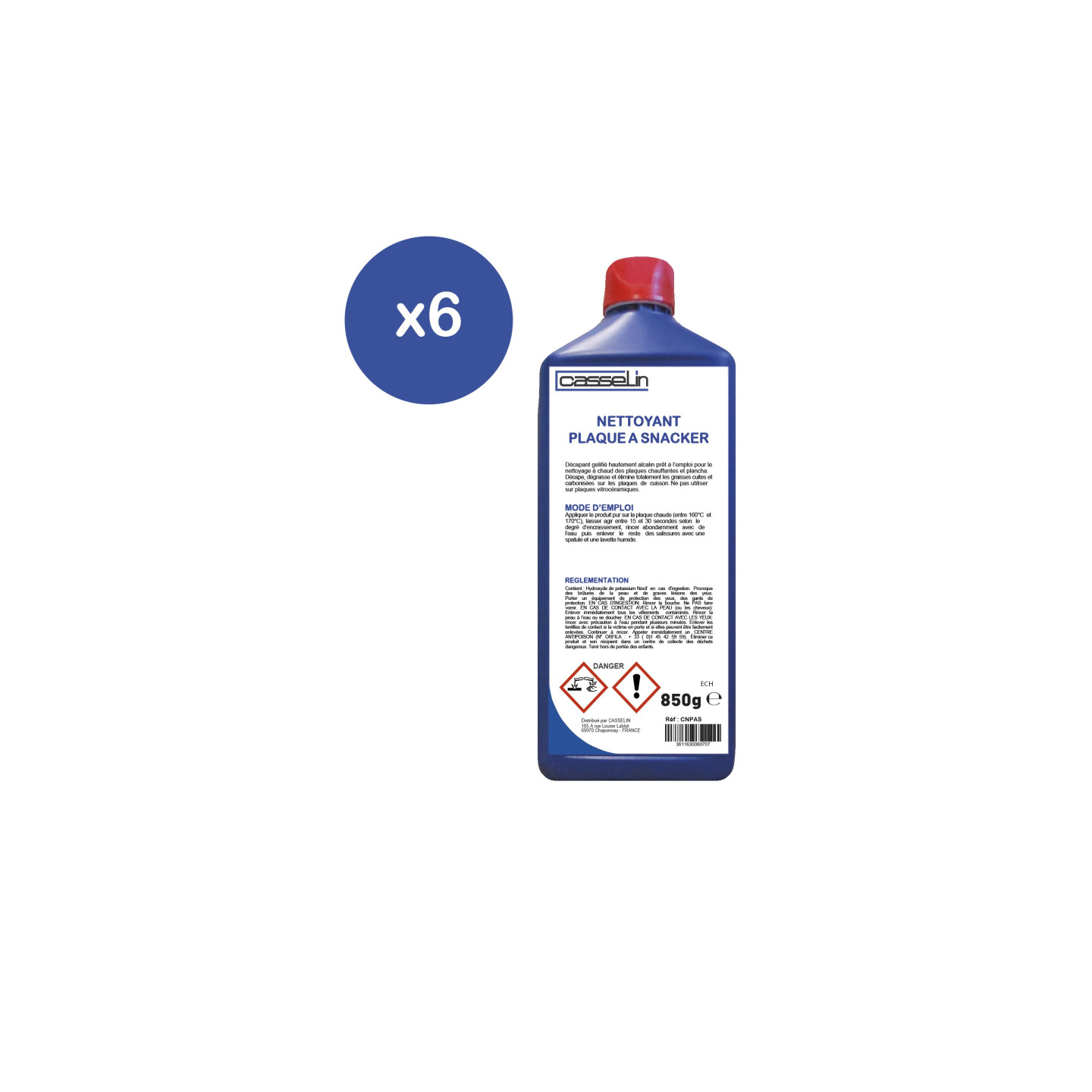 Nettoyant plaque à snacker 850mL Lot de 6 Casselin-mondialchr.com