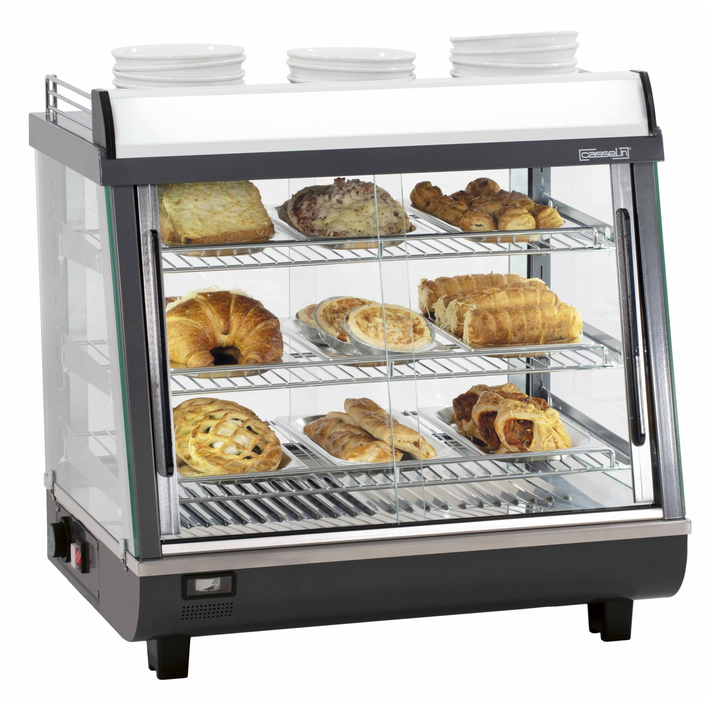 Vitrine chauffante de comptoir 96L Casselin-mondialchr.com