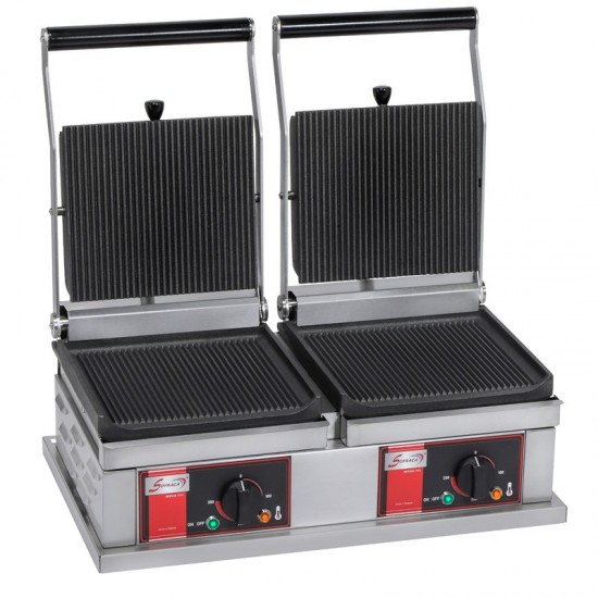 Grill panini double 4 plaques rainurées PPM2 Sofraca-mondialchr.com