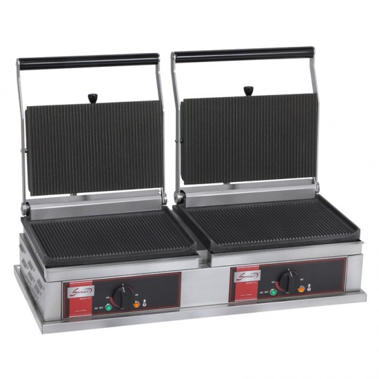 Grill panini double 4 plaques rainurées PGM2 Sofraca-mondialchr.com