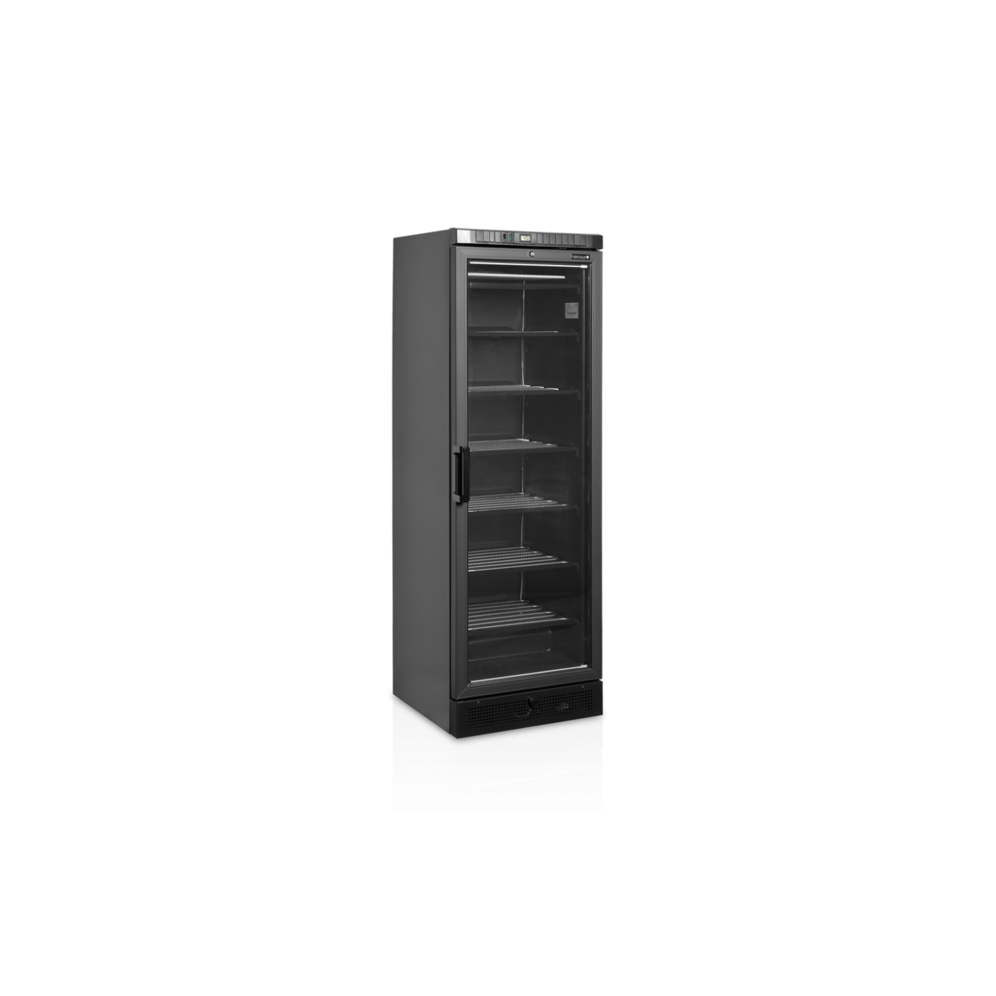 Congélateur vertical de vitrine noir L595mm TEFCOLD -mondialchr.com