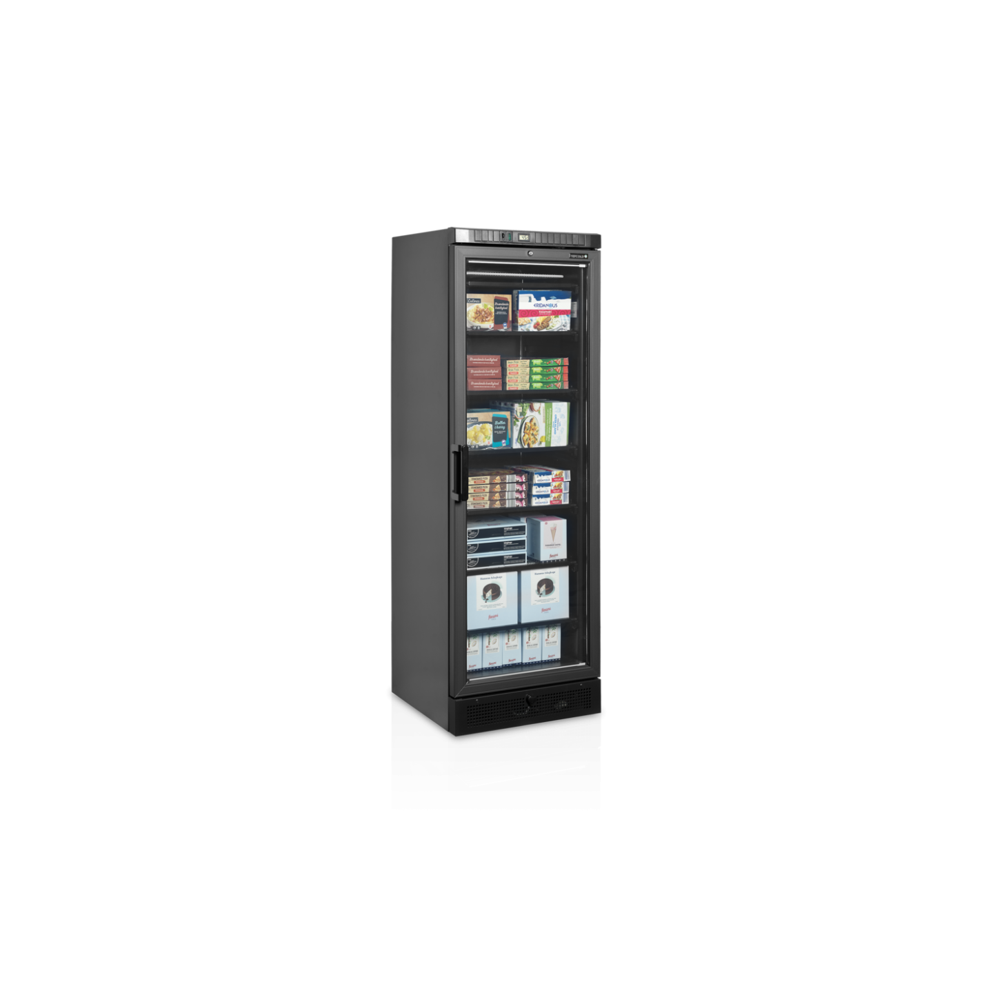 Congélateur vertical de vitrine noir L595mm TEFCOLD -mondialchr.com