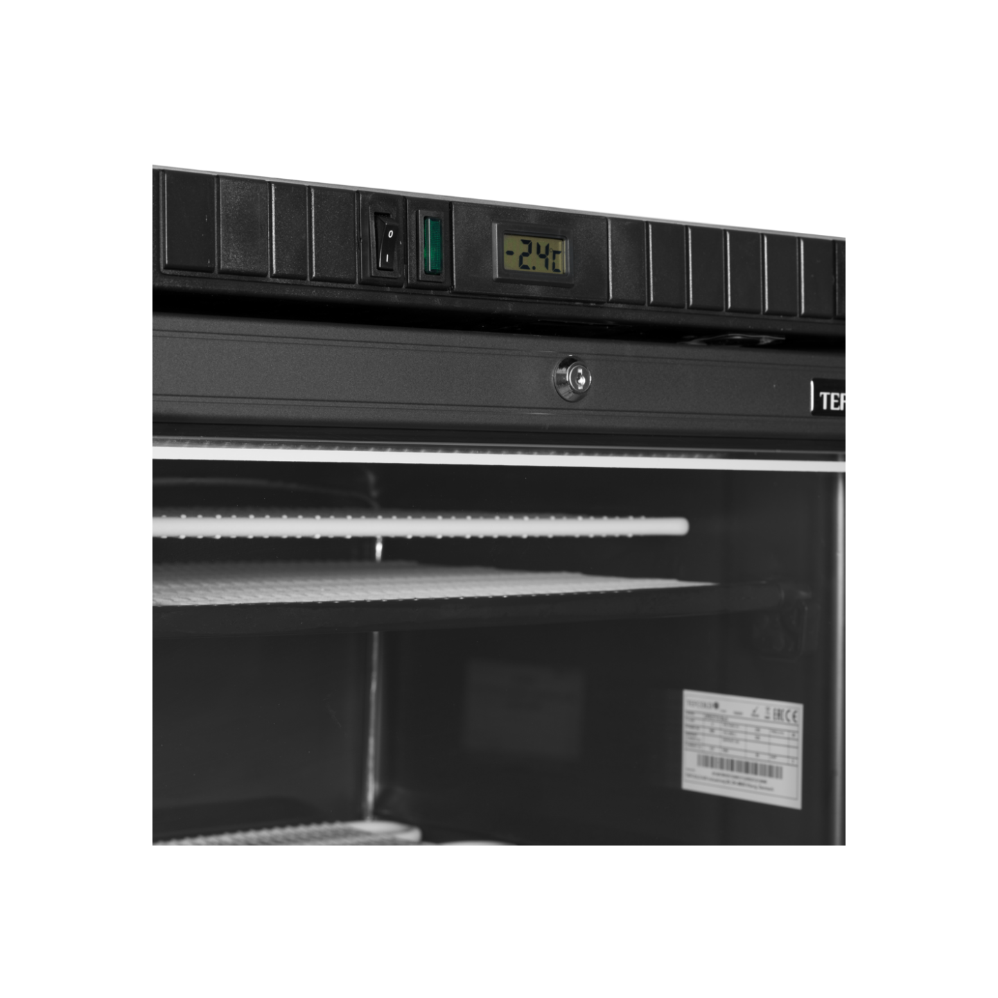 Congélateur vertical de vitrine noir L595mm TEFCOLD -mondialchr.com