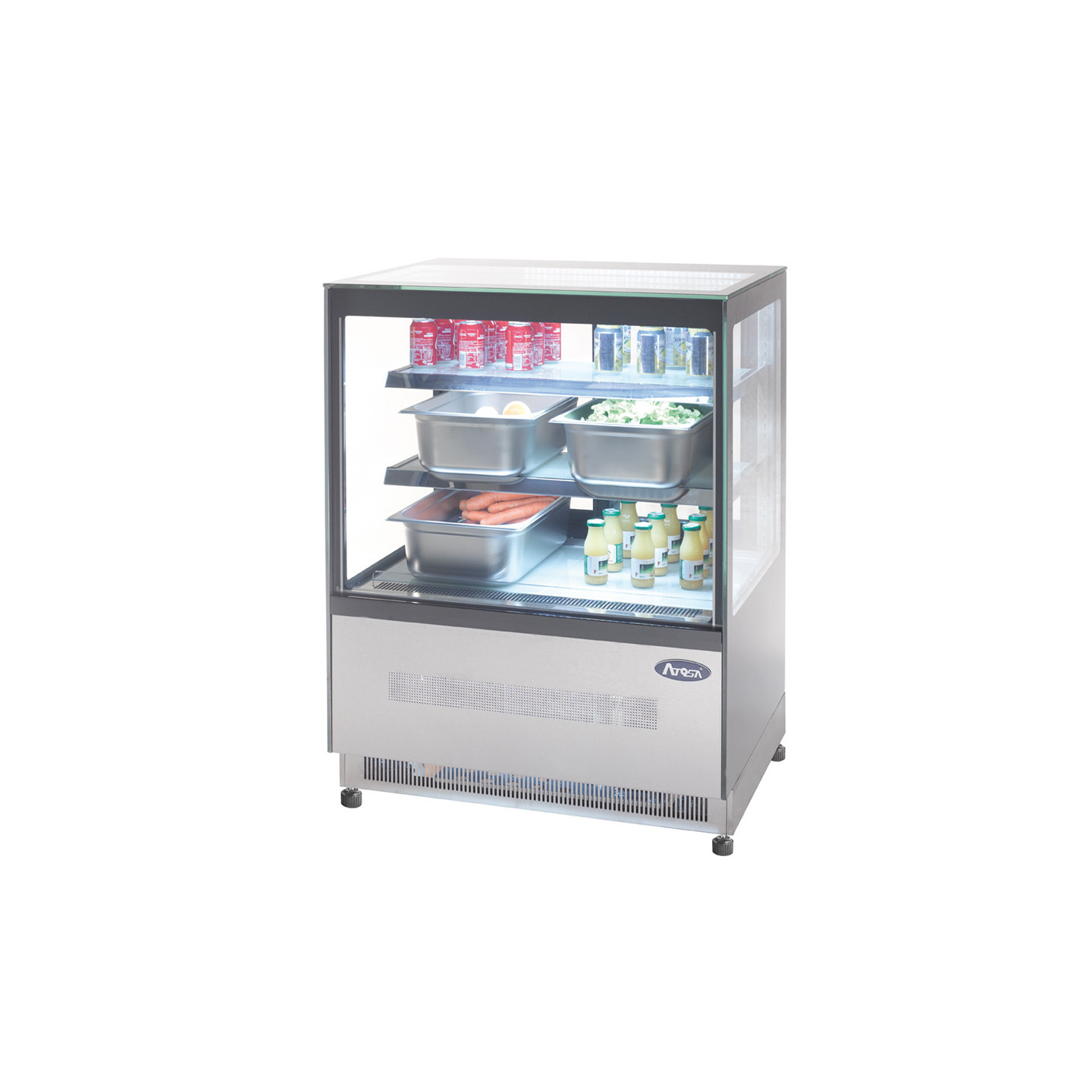 Vitrine réfrigérée de comptoir vitre droite 290L ATOSA