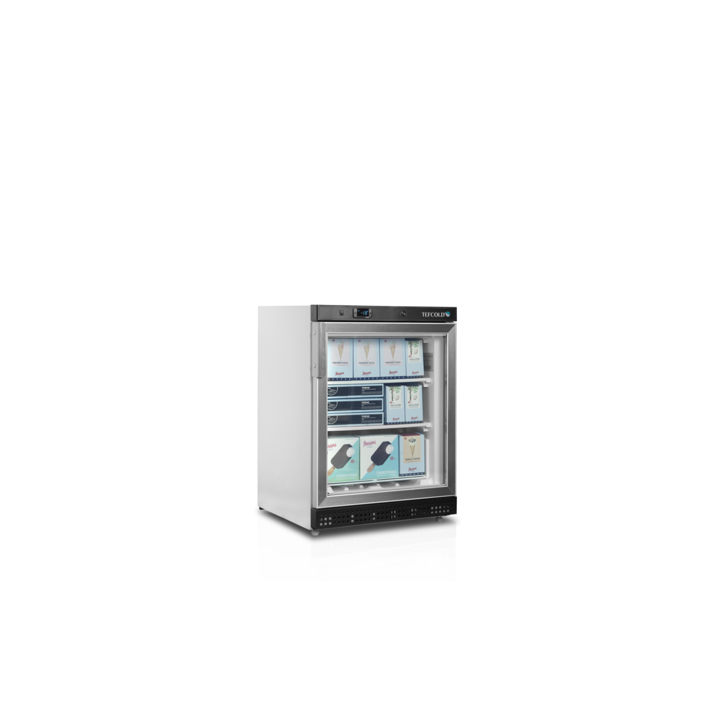 Congélateur vertical de vitrine L600mm UF200G TEFCOLD -mondialchr.com