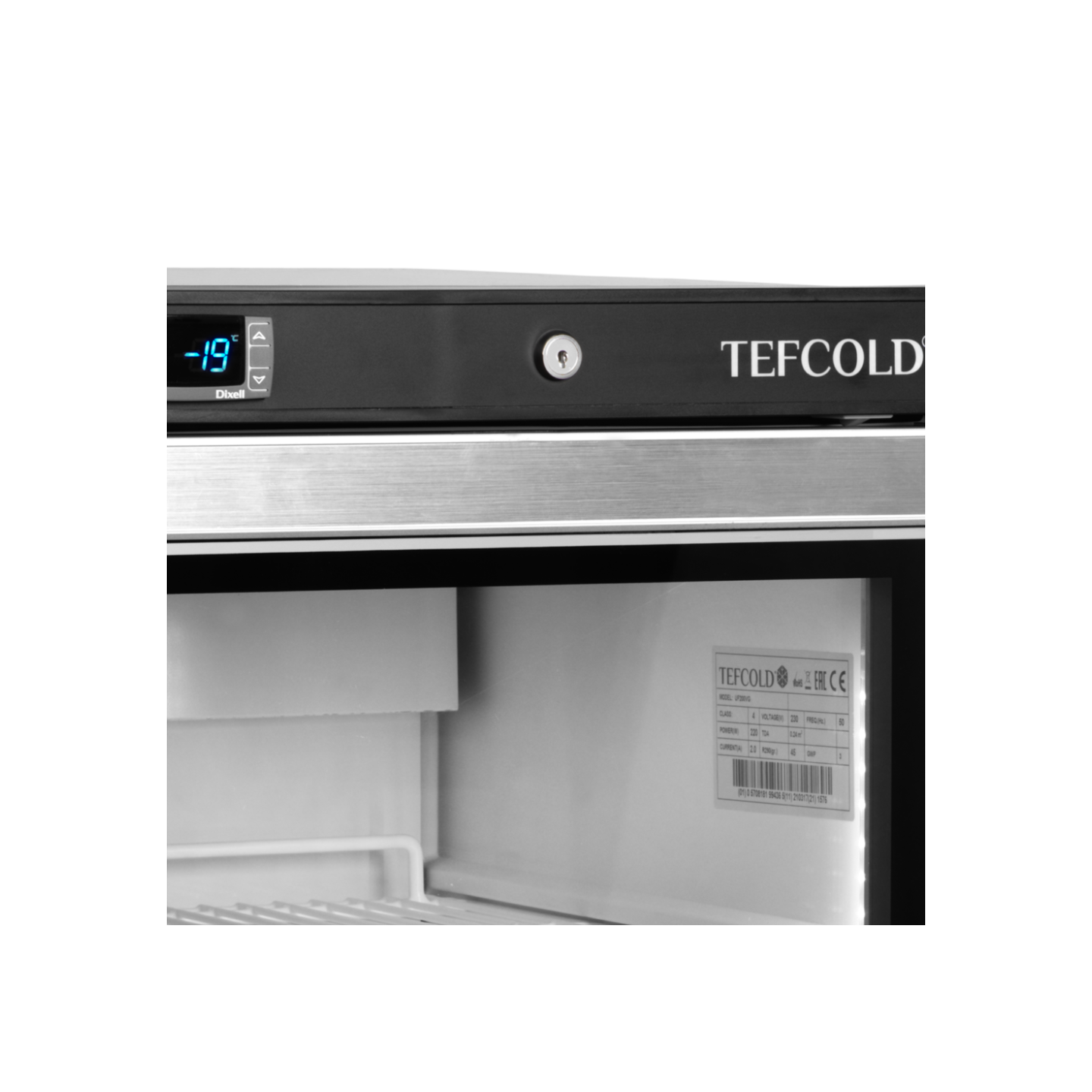Congélateur vertical de vitrine Ventilé UF200VG TEFCOLD -mondialchr.com