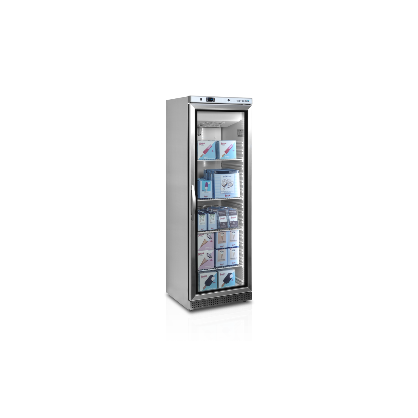 Congélateur vertical de vitrine Ventilé UF400VSG TEFCOLD-mondialchr.com