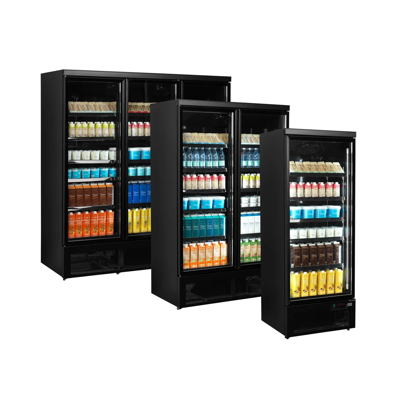 Vitrine réfrigérée noire Atom Maxi C2DBB 2 portes 52328 TEFCOLD-mondialchr.com